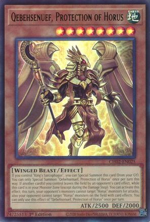 Qebehsenuef, Protection of Horus (Ultra Rare) (CH02-EN025) - THE CHRONICLES DECK: Spirit Charmers (All-Foil Edition) 1st Edition