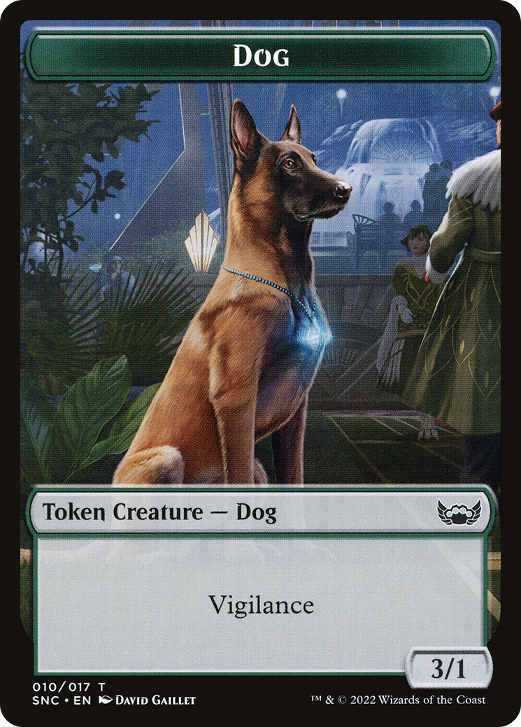 Dog (TSNC-010) [Streets of New Capenna Tokens] Foil