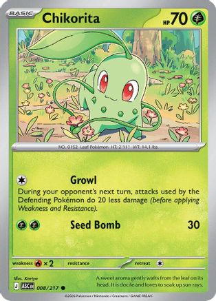 Chikorita (008/217) [ME Ascended Heroes] Reverse Holofoil - Common
