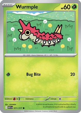 Wurmple (011/217) [ME Ascended Heroes] Reverse Holofoil - Common