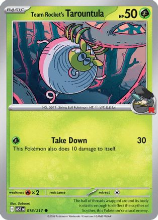Team Rocket's Tarountula (018/217) [ME Ascended Heroes] Reverse Holofoil - Common