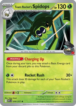 Team Rocket's Spidops (019/217) [ME Ascended Heroes] Reverse Holofoil - Rare