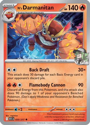 N's Darmanitan (033/217) [ME Ascended Heroes] - Uncommon
