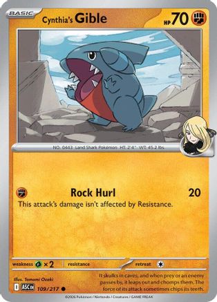 Cynthia's Gible (109/217) [ME Ascended Heroes] - Common