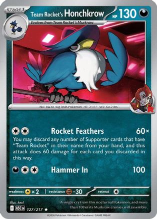 Team Rocket's Honchkrow (127/217) [ME Ascended Heroes] Holofoil - Rare