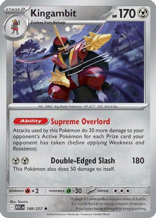 Kingambit (148/217) [ME Ascended Heroes] Reverse Holofoil - Rare