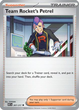 Team Rocket's Petrel (207/217) [ME Ascended Heroes] Reverse Holofoil - Uncommon