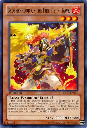 Brotherhood of the Fire Fist - Hawk (Common) (CBLZ-EN021) - Cosmo Blazer Unlimited