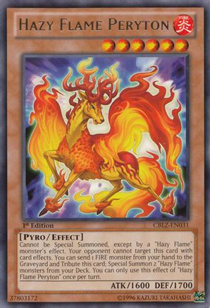 Hazy Flame Peryton (Rare) (CBLZ-EN031) - Cosmo Blazer 1st Edition
