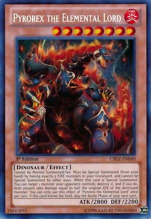 Pyrorex the Elemental Lord (Secret Rare) (CBLZ-EN040) - Cosmo Blazer 1st Edition