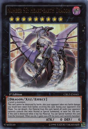 Number 92: Heart-eartH Dragon (Ultra Rare) (CBLZ-EN045) - Cosmo Blazer 1st Edition