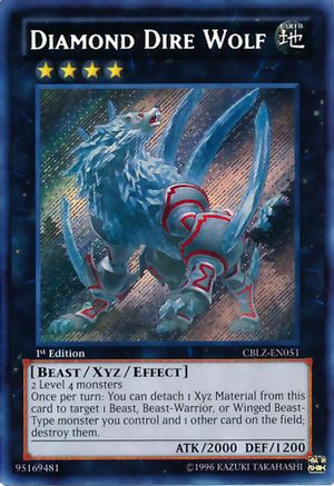 Diamond Dire Wolf (Secret Rare) (CBLZ-EN051) - Cosmo Blazer 1st Edition