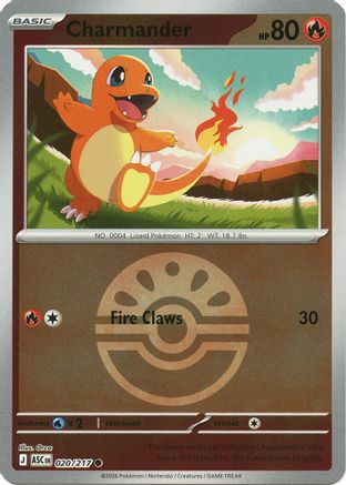 Charmander (Friend Ball) (020/217) [ME Ascended Heroes] Reverse Holofoil - Common