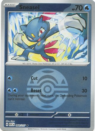 Sneasel (Dusk Ball) (044/217) [ME Ascended Heroes] Reverse Holofoil - Common