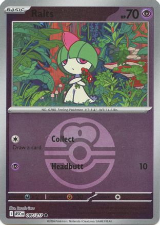 Ralts (Love Ball) (087/217) [ME Ascended Heroes] Reverse Holofoil - Common