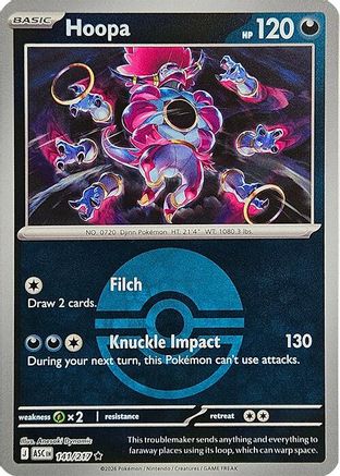 Hoopa (Poke Ball) (141/217) [ME Ascended Heroes] Reverse Holofoil - Rare