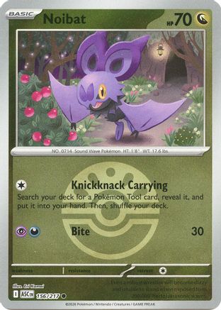 Noibat (Friend Ball) (156/217) [ME Ascended Heroes] Reverse Holofoil - Common
