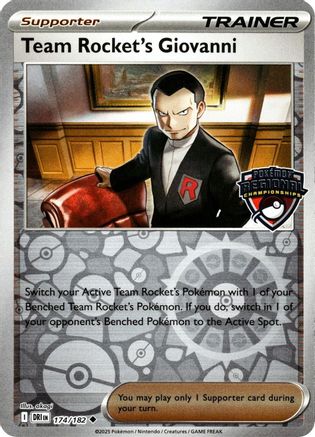 Team Rocket's Giovanni (174/182) [League & Championship Cards] Reverse Holofoil - Uncommon
