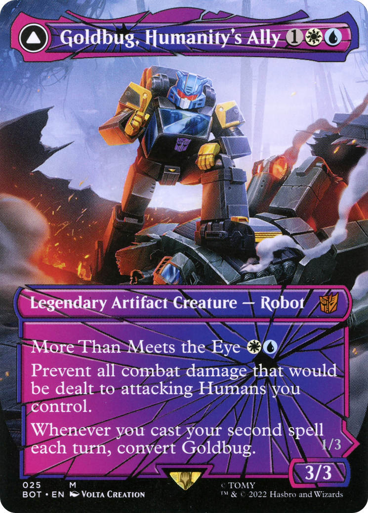 Goldbug, Humanity's Ally (Shattered Glass) (BOT-025) (Borderless) [Transformers] Foil