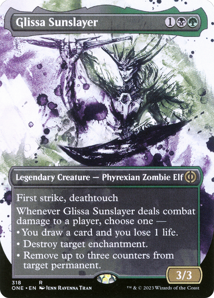 Glissa Sunslayer (Showcase) (ONE-318) (Borderless) [Phyrexia: All Will Be One]