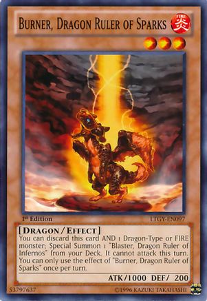 Burner, Dragon Ruler of Sparks (Common) (LTGY-EN097) - Lord of the Tachyon Galaxy 1st Edition