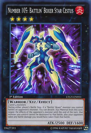 Number 105: Battlin' Boxer Star Cestus (Super Rare) (LTGY-EN051) - Lord of the Tachyon Galaxy 1st Edition
