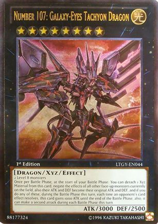 Number 107: Galaxy-Eyes Tachyon Dragon (Ultimate Rare) (LTGY-EN044) - Lord of the Tachyon Galaxy 1st Edition