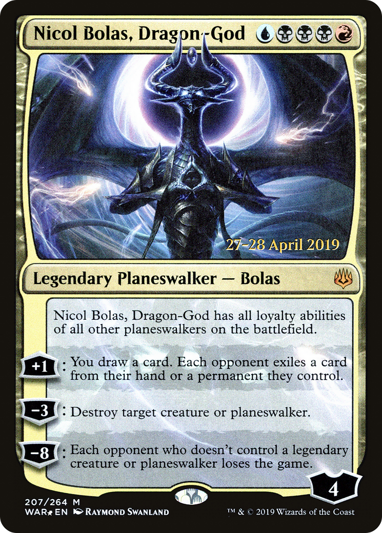 Nicol Bolas, Dragon-God (PRE-207) [War of the Spark Promos] Foil