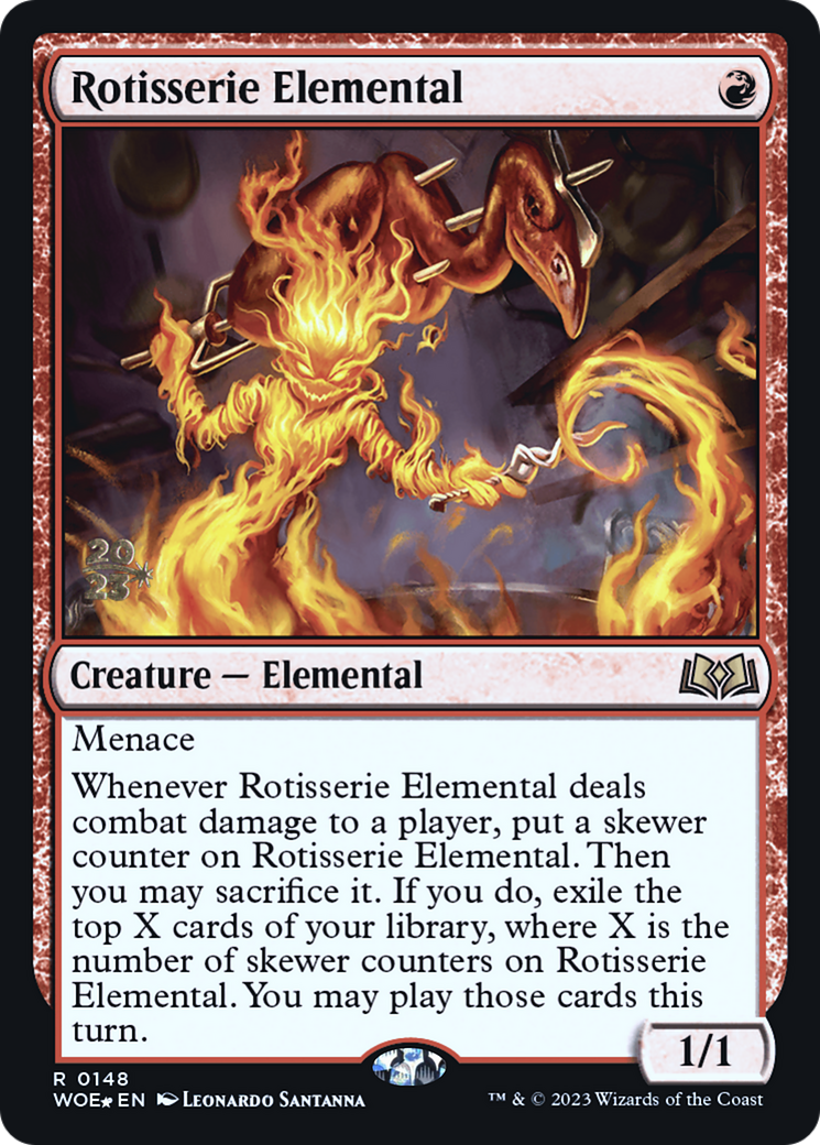 Rotisserie Elemental (PRE-148) [Wilds of Eldraine Promos] Foil