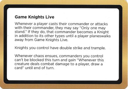 Game Knights Live (Black Lotus Unknown Planechase) [Oversize Cards]