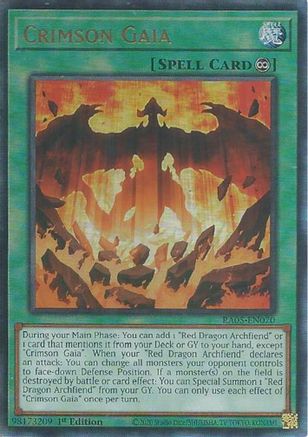 Crimson Gaia (Prismatic Ultimate Rare) (RA05-EN070) - Rarity Collection 5 1st Edition