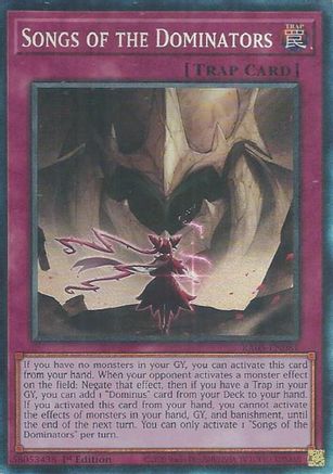 Songs of the Dominators (Prismatic Collector's Rare) (RA05-EN081) - Rarity Collection 5 1st Edition
