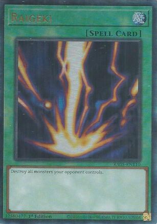 Raigeki (Prismatic Ultimate Rare) (RA05-EN110) - Rarity Collection 5 1st Edition