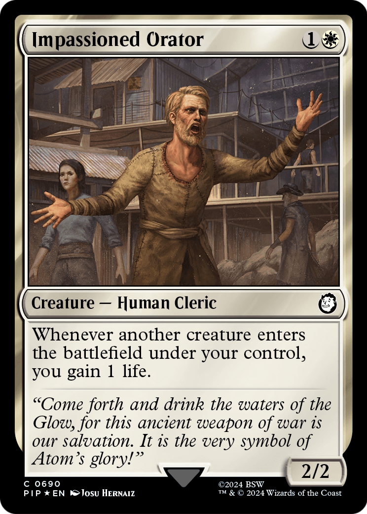 Impassioned Orator (Surge Foil) (PIP-690) [Fallout] Foil