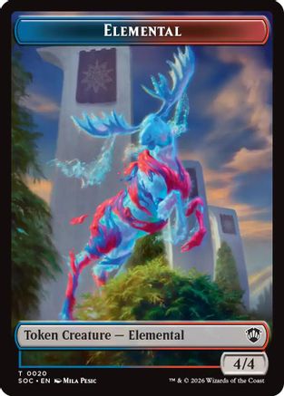 Elemental (0020) // Manifest Double-Sided Token (SOC-20 // 30) [Commander: Secrets of Strixhaven]