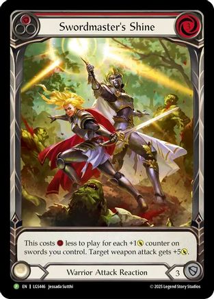 Swordmaster's Shine (Red) (Extended Art) (LGS448) - Flesh and Blood: Promo Cards Cold Foil