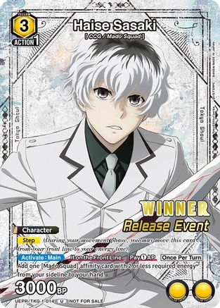 Haise Sasaki (014) (Release Event Winner) (UEPR/TKG-1-014) - UE18BT Tokyo Ghoul Release Event Cards Foil