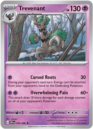 Trevenant (039/086) [ME04 Chaos Rising] Reverse Holofoil - Rare