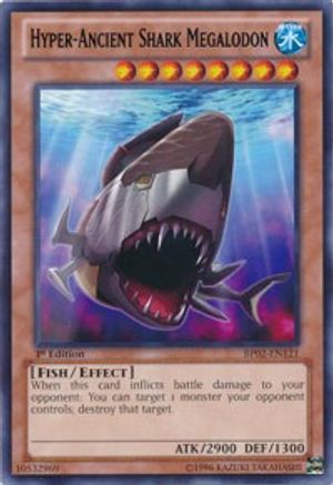 Hyper-Ancient Shark Megalodon (Rare) (BP02-EN121) - Battle Pack 2: War of the Giants Unlimited