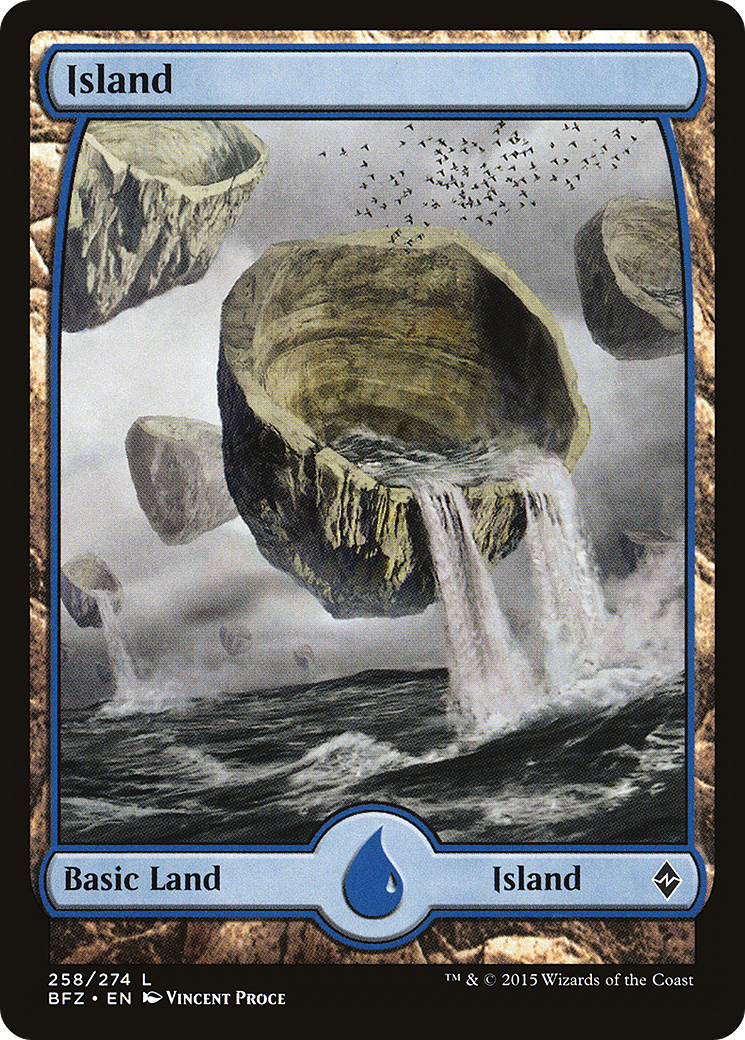 Island (258) - Full Art (BFZ-258) [Battle for Zendikar] Foil