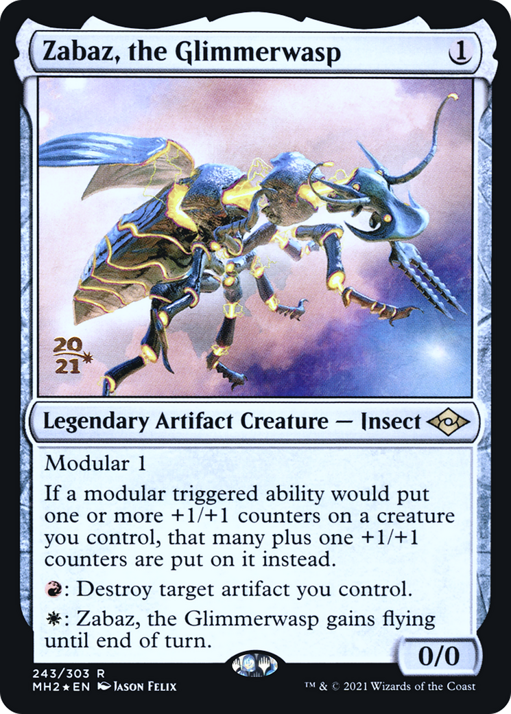 Zabaz, the Glimmerwasp (PRE-243) [Modern Horizons 2 Promos] Foil