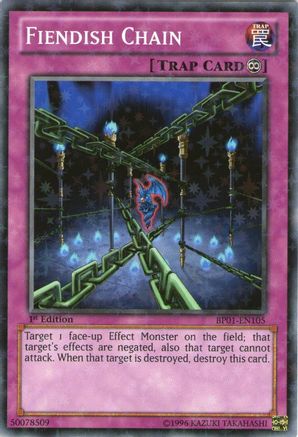 Fiendish Chain (Starfoil) (Starfoil Rare) (BP01-EN105) - Battle Pack: Epic Dawn 1st Edition