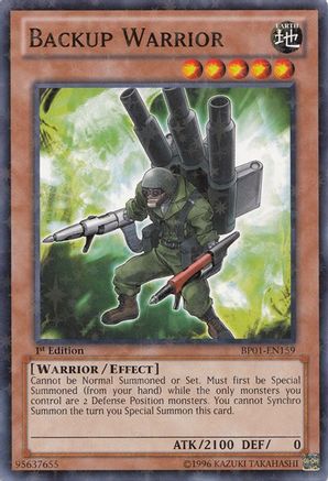 Backup Warrior (Starfoil) (Starfoil Rare) (BP01-EN159) - Battle Pack: Epic Dawn 1st Edition