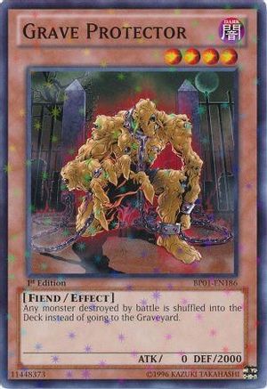 Grave Protector (Starfoil) (Starfoil Rare) (BP01-EN186) - Battle Pack: Epic Dawn 1st Edition