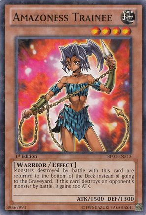 Amazoness Trainee (Starfoil) (Starfoil Rare) (BP01-EN213) - Battle Pack: Epic Dawn 1st Edition