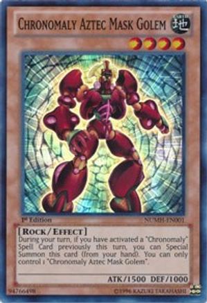 Chronomaly Aztec Mask Golem (Super Rare) (NUMH-EN001) - Number Hunters 1st Edition