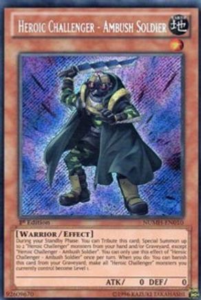 Heroic Challenger - Ambush Soldier (Secret Rare) (NUMH-EN010) - Number Hunters 1st Edition
