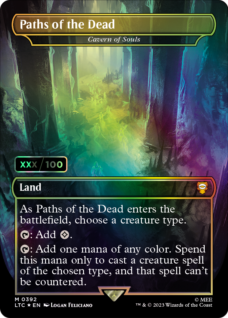 Paths of the Dead - Cavern of Souls (Serial Numbered) (LTC-392Z) (Borderless) [Tales of Middle-earth Commander] Foil