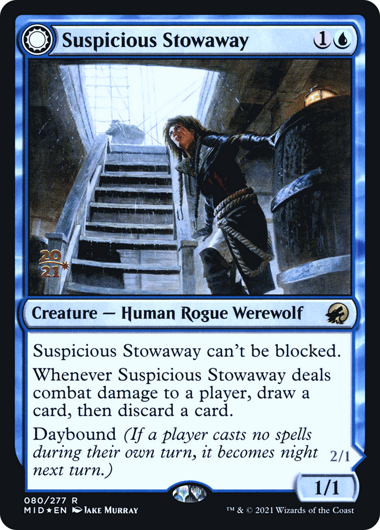 Suspicious Stowaway (PRE-080) [Innistrad: Midnight Hunt Promos] Foil