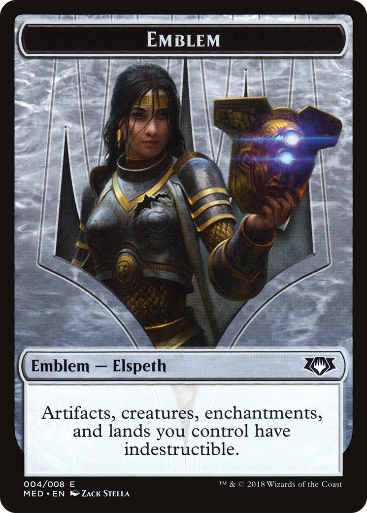Emblem - Elspeth, Knight-Errant (MED-004) [Mythic Edition Tokens]